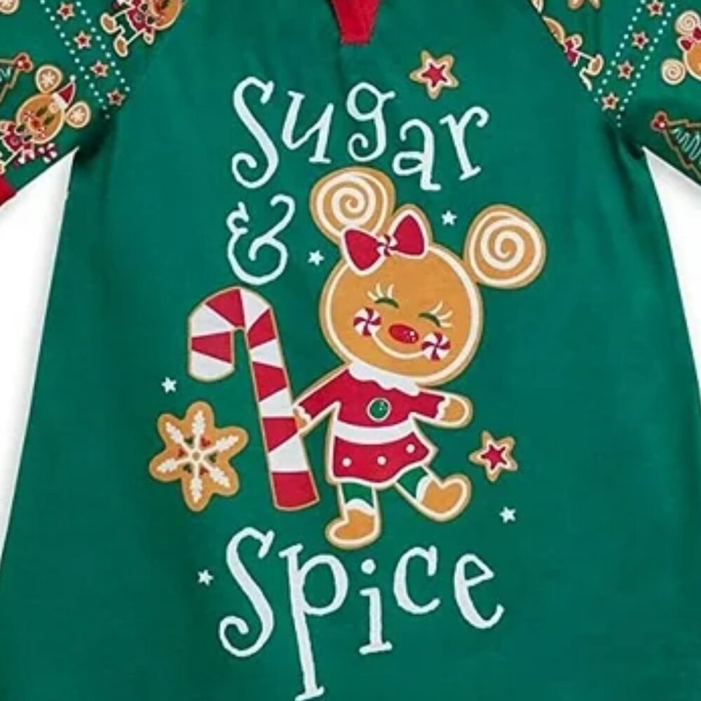 Disney Size 4 Toddler Girls Sugar & Spice Gingerbread Minnie Nightgown PJs NWT - Picture 3 of 4